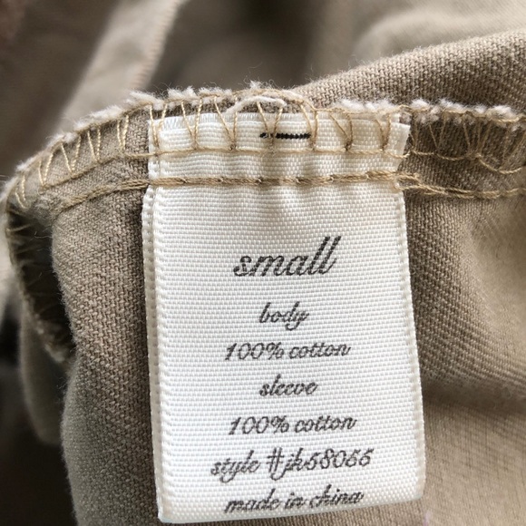 Thread & Supply kaki jacket with blue Aztec design, snap front & lots of pockets - Picture 8 of 8